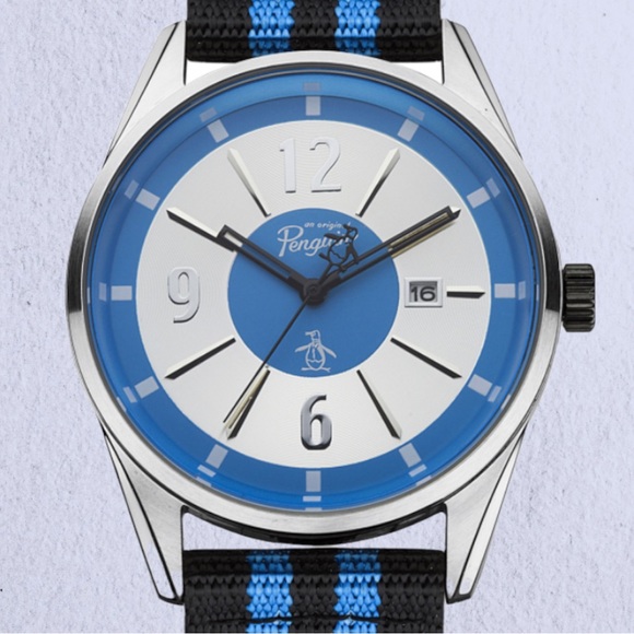 Original Penguin Spencer Watch - casual & stylish with black and blue stripes - Picture 2 of 5